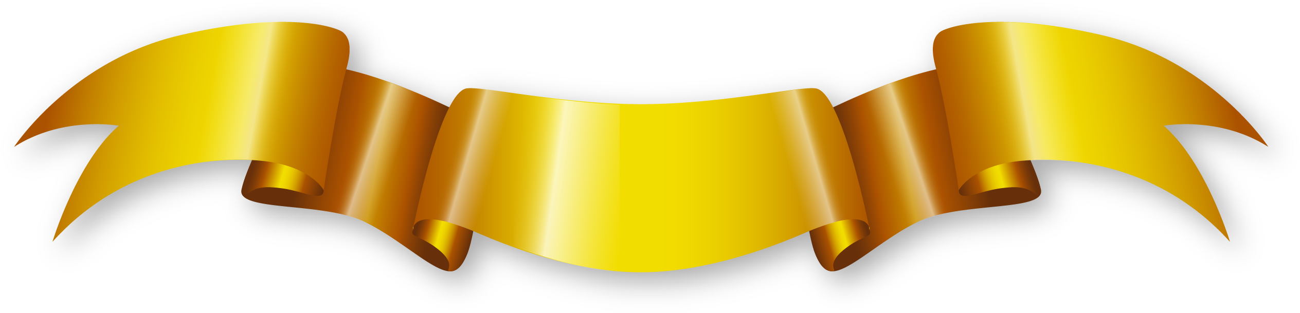 Golden Ribbon Png Transparent Image - Golden Ribbon Png (2630x700), Png Download