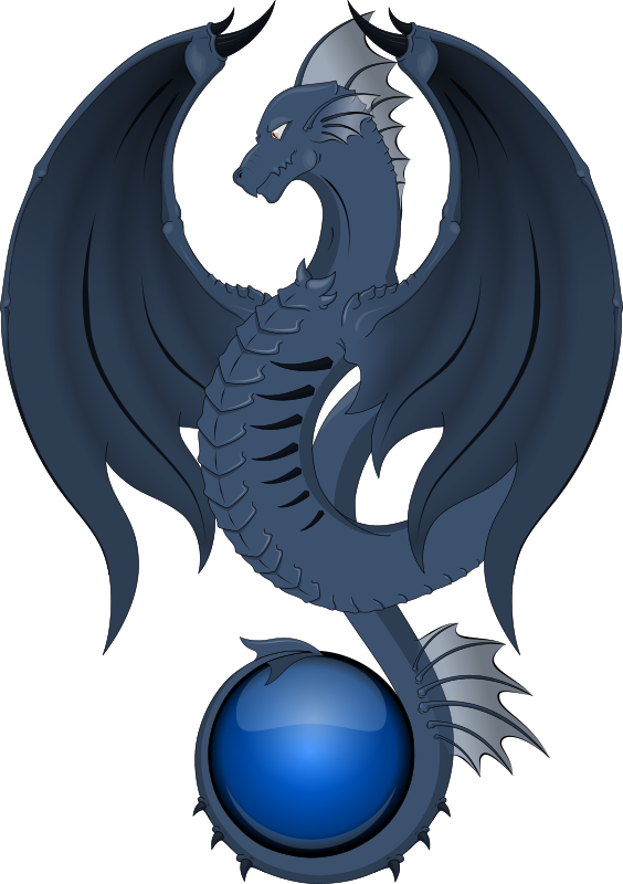 Blue Dragon Clipart Transparent - Dragon On Orb Transparent (564x800), Png Download