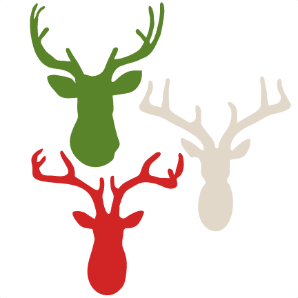 Deer Heads Svg Scrapbook Cut File Cute Clipart Files - Scalable Vector Graphics (432x432), Png Download