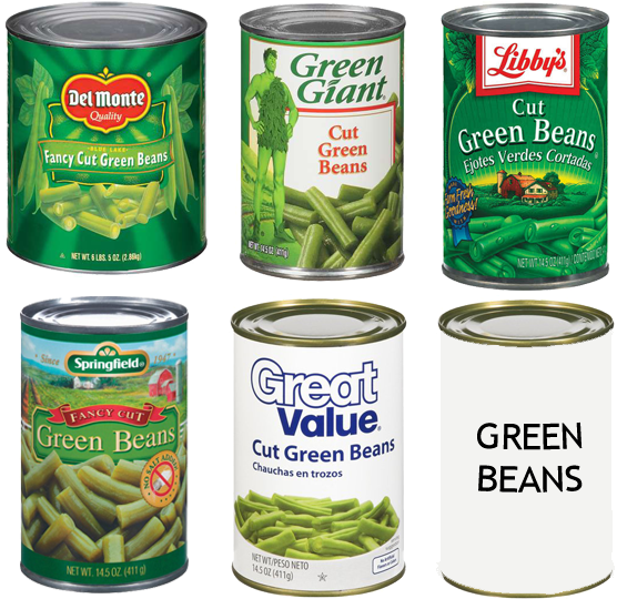 Great Value Cut Green Beans 14.5 Oz. Can (590x563), Png Download