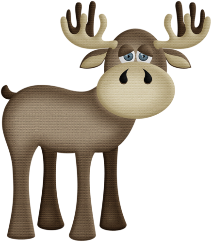Aw Woodland Moose 2 Moose, Clip Art And Woodworking - Cute Moose Clip Art (437x500), Png Download