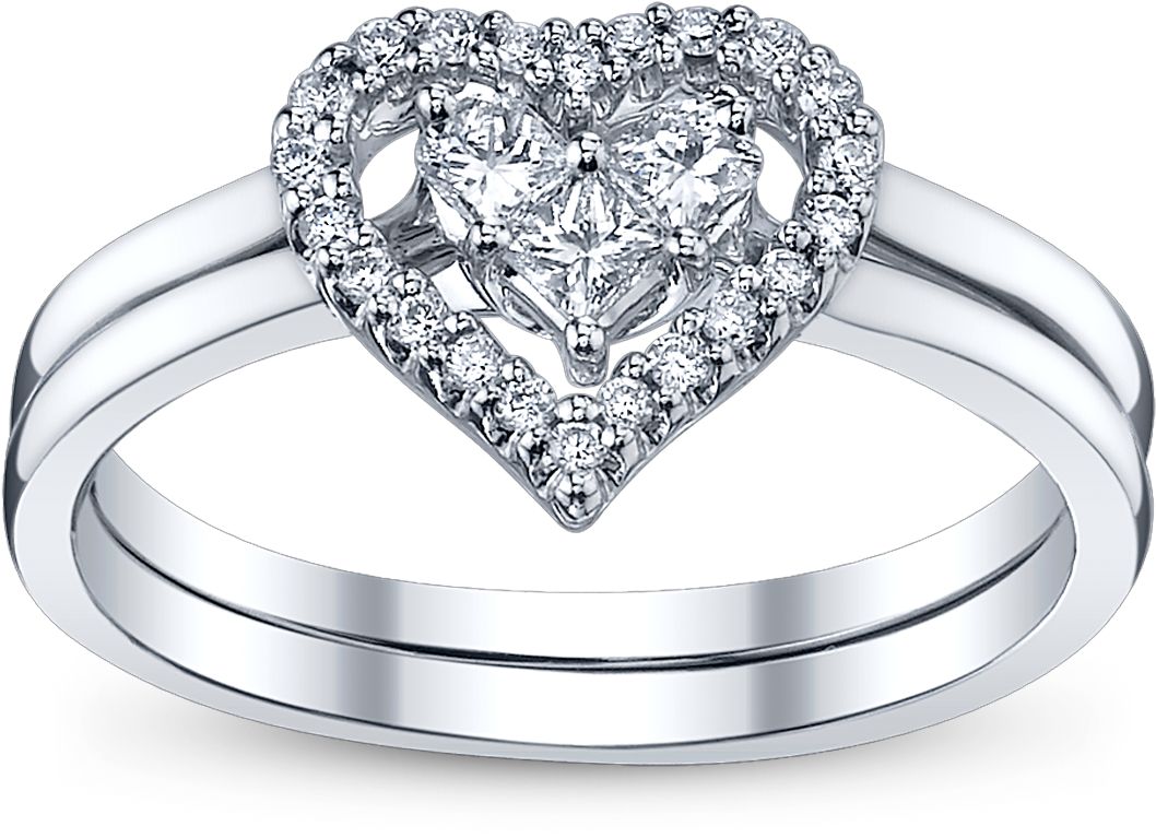 Heart And Bow - Diamond Ring Transparent Background (1200x1100), Png Download