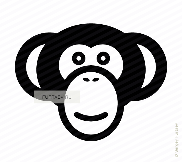 Banner Royalty Free Monkey Vector Icon Of - Vector Monkey (620x553), Png Download