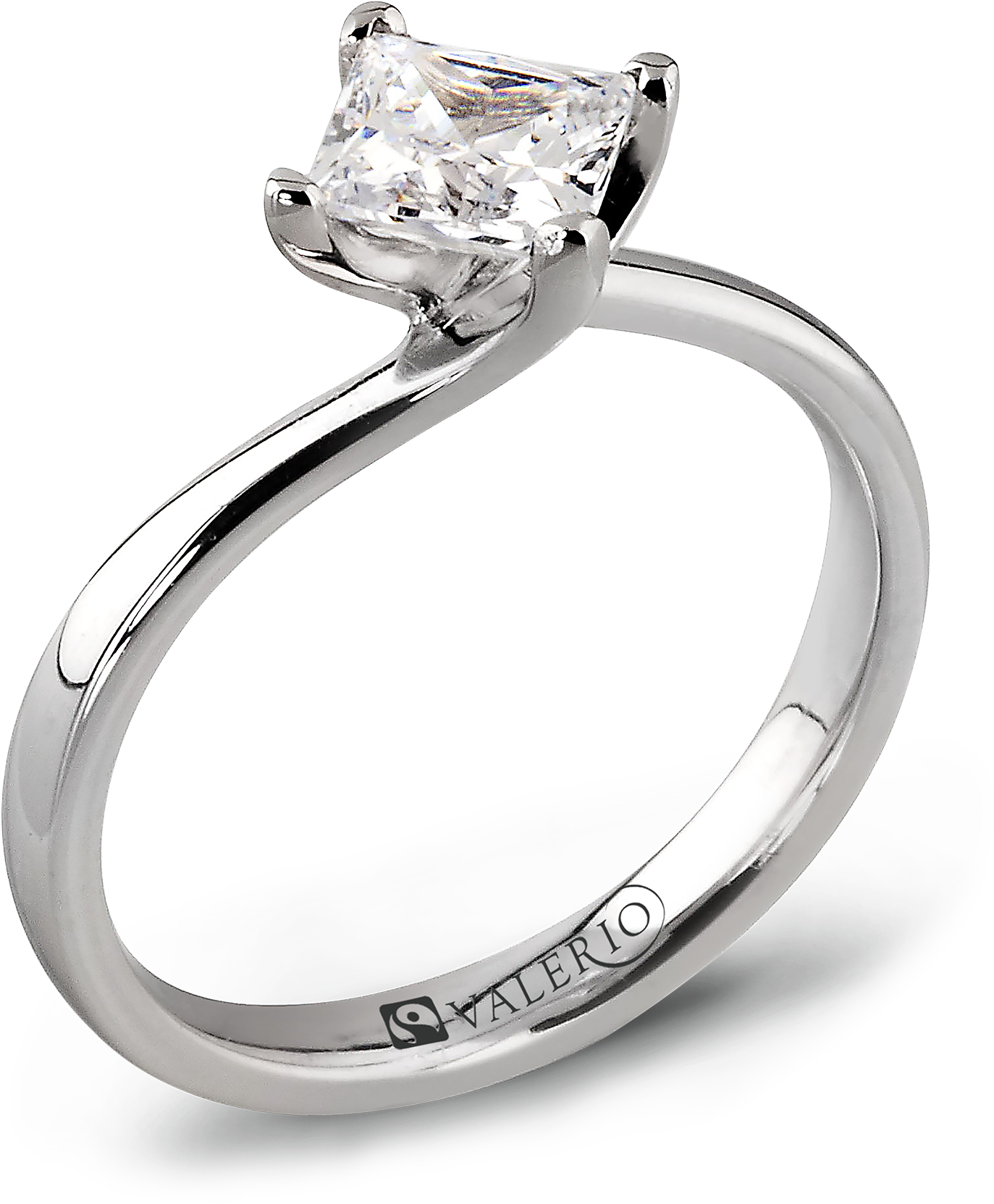 Princess Cut Canadian Diamond Engagement Ring Clip - Platinum 1.25 Carat Princess Diamond Solitaire Engagement (2048x2048), Png Download