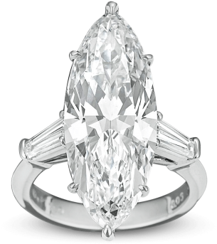 Marquise-cut Golconda Diamond Ring, - 8ct Marquise Cut Diamond 3 Stone Cocktail Party Ring (550x550), Png Download