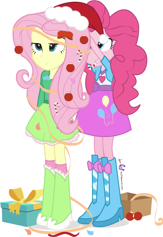 Dm29, Balloon, Boots, Bowtie, Candy Cane, Christmas - Pinkie Pie Equestria Girl Christmas (736x1000), Png Download