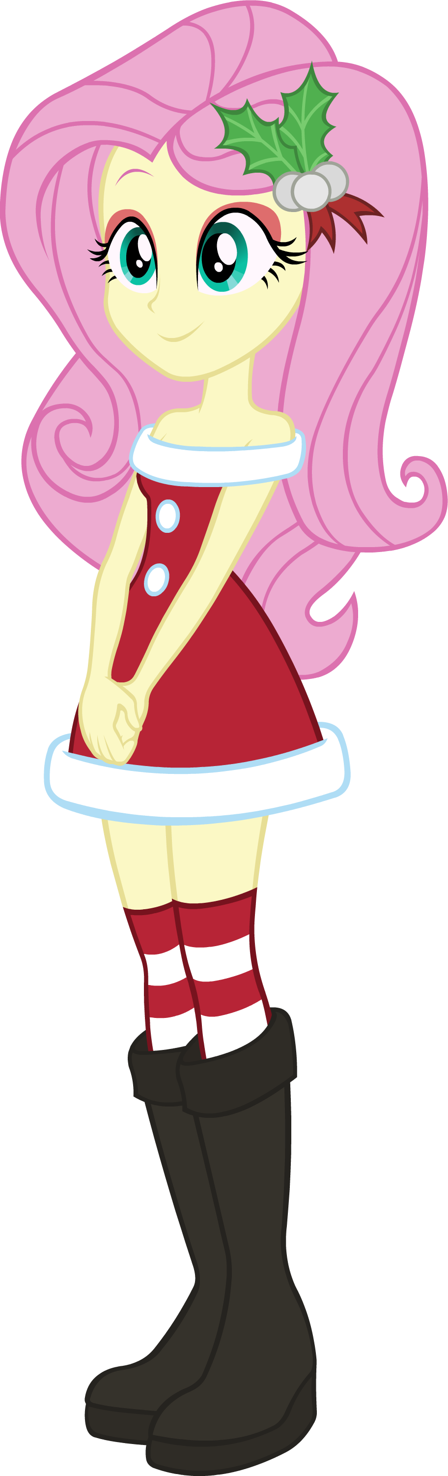 Doctor-g, Boots, Christmas, Clothes, Cute, Equestria - My Little Pony Hearths Warming Fluttershy (912x3000), Png Download