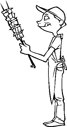 Dibujo De Cocinar Pinchos Para Colorear - Espetos Para Colorear (600x470), Png Download