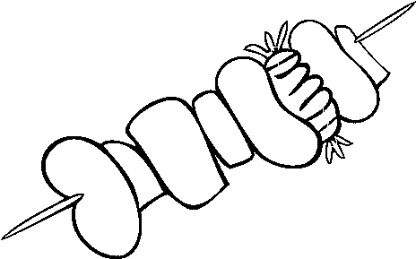 Dibujo De Pincho Moruno Para Colorear - Espetinho De Carne Para Colorir (600x470), Png Download