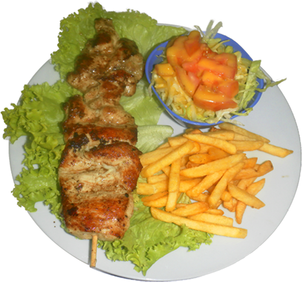Pincho De Cerdo - French Fries (600x600), Png Download