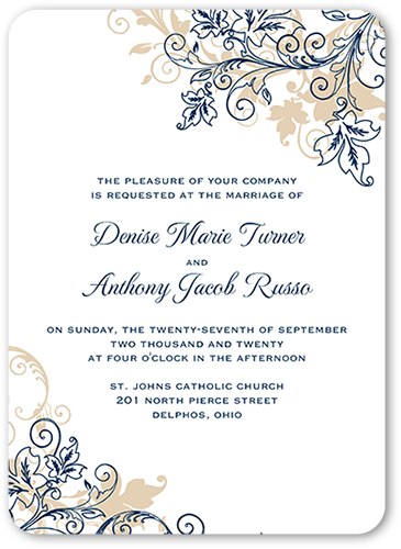 Flourish Golden Wedding Invitations - Wedding Invitation (365x500), Png Download