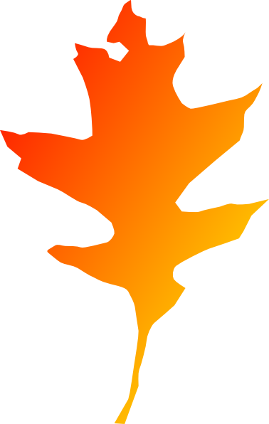 Oak Red Orange Leaf Clip Art - Clip Art (378x596), Png Download