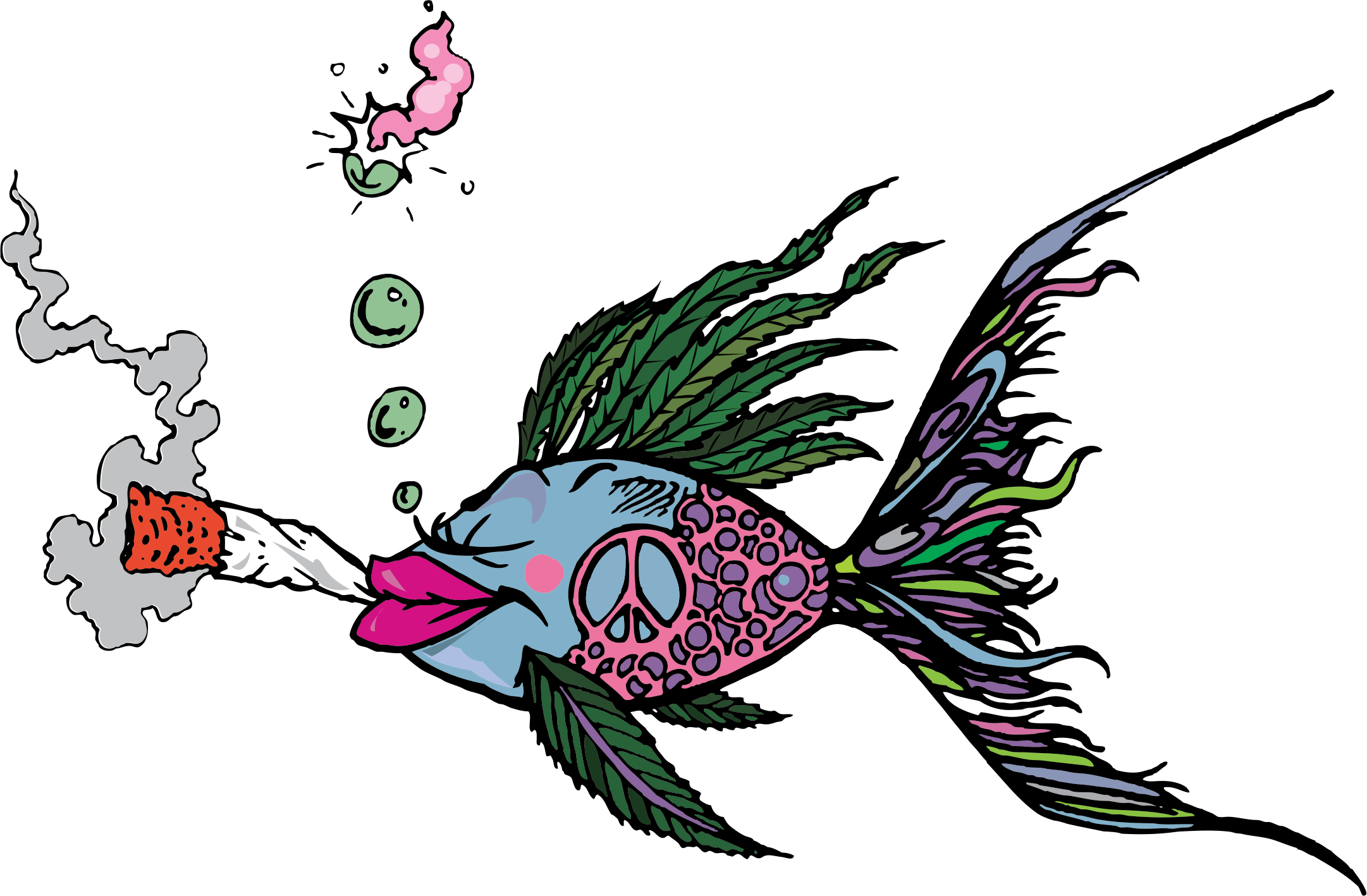 Bud Fish, Marijuana Clothing, Weed Shirt, Weed T Shirt, - Marijuana Art Png (2162x1417), Png Download
