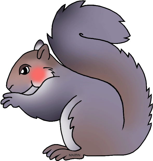 Gray Squirrel Clipart Graphic - Eastern Gray Squirrel Cartoon (639x648), Png Download
