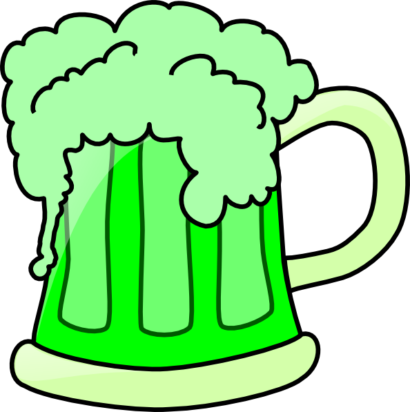 Beer Clipart Irish Beer - Green Beer Clip Art (594x597), Png Download