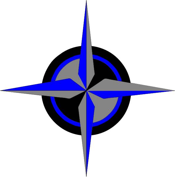Blue, Black, Silver, Compass Svg Clip Arts 594 X 601 (594x601), Png Download
