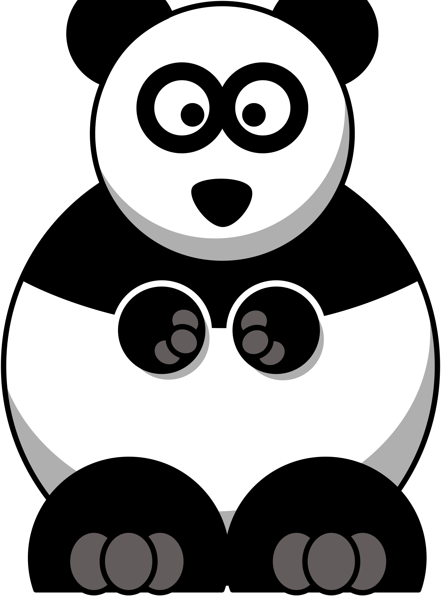 Giant Panda Cartoon Bear Drawing - Panda Clipart (555x750), Png Download