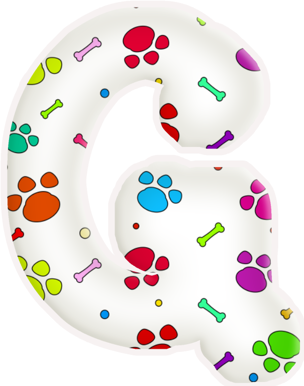 G Huellas De Perro, Alfabeto Para - Letras Con Huellas De Perro (619x789), Png Download