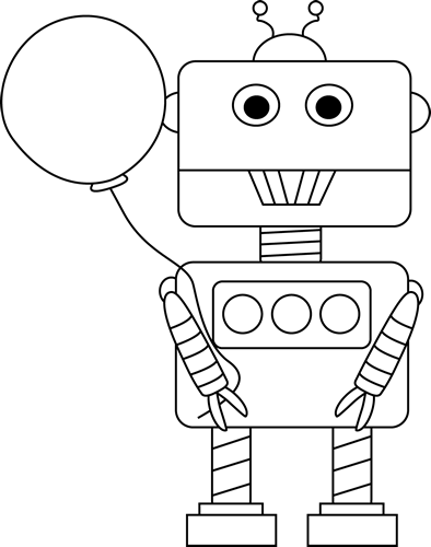 Robot Clipart Balloon - Clip Art (394x500), Png Download