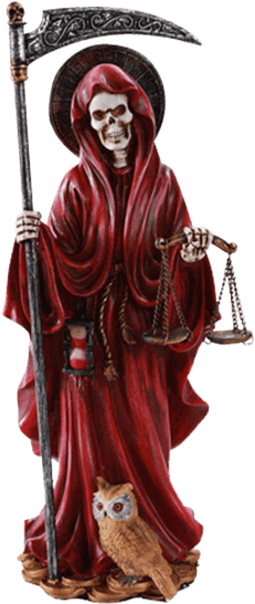 Red Santa Muerte Statue - Santa Muerte Statue (555x555), Png Download