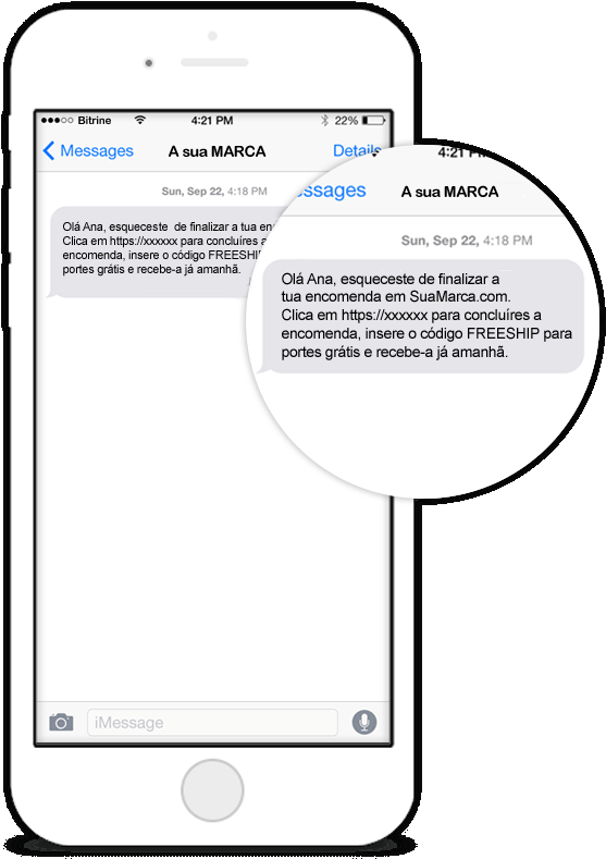 Sms Remarketing Com Um Link Para Uma Landing Page E - Iphone (780x800), Png Download