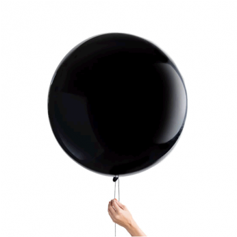 Globo Gigante Negro - Knot & Bow Jumbo Confetti Balloon - Black (345x529), Png Download
