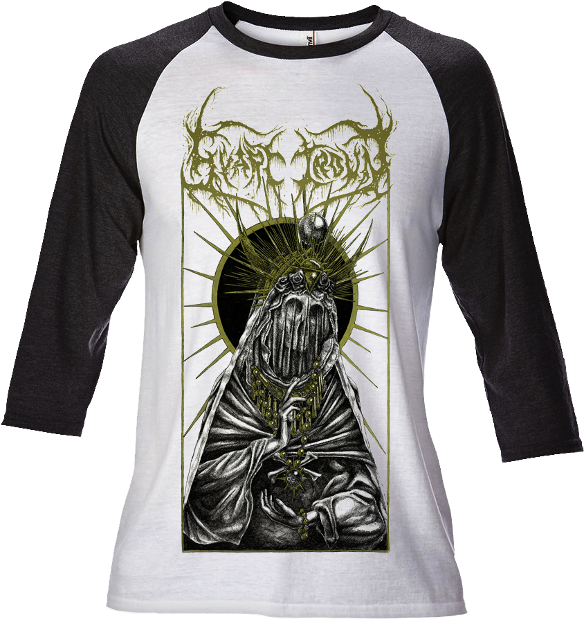 Image Of Santa Muerte Base Ball - Raglan Sleeve (1000x1000), Png Download