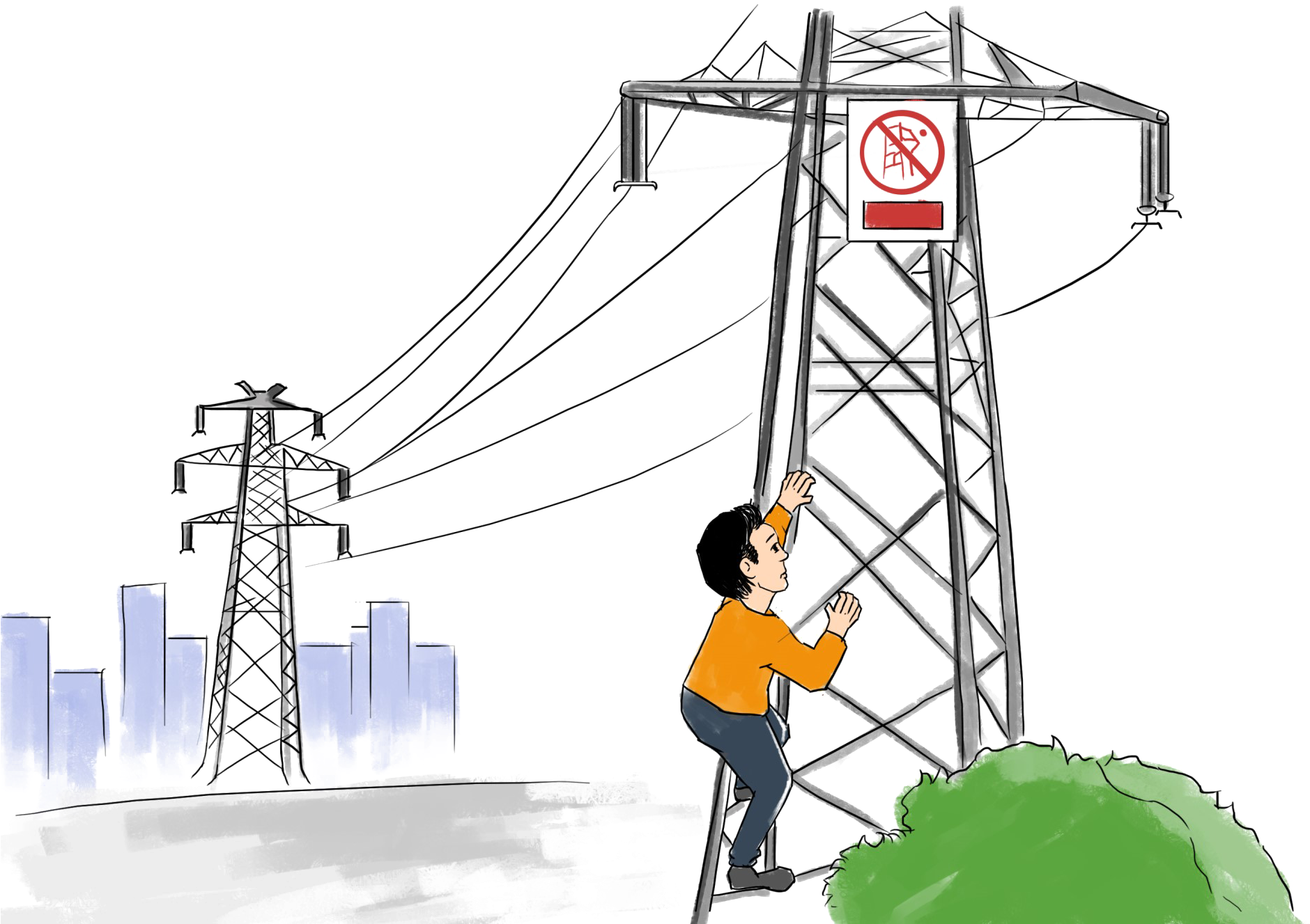 High Voltage Transmission Tower Png Photo - Electricity (2000x1414), Png Download
