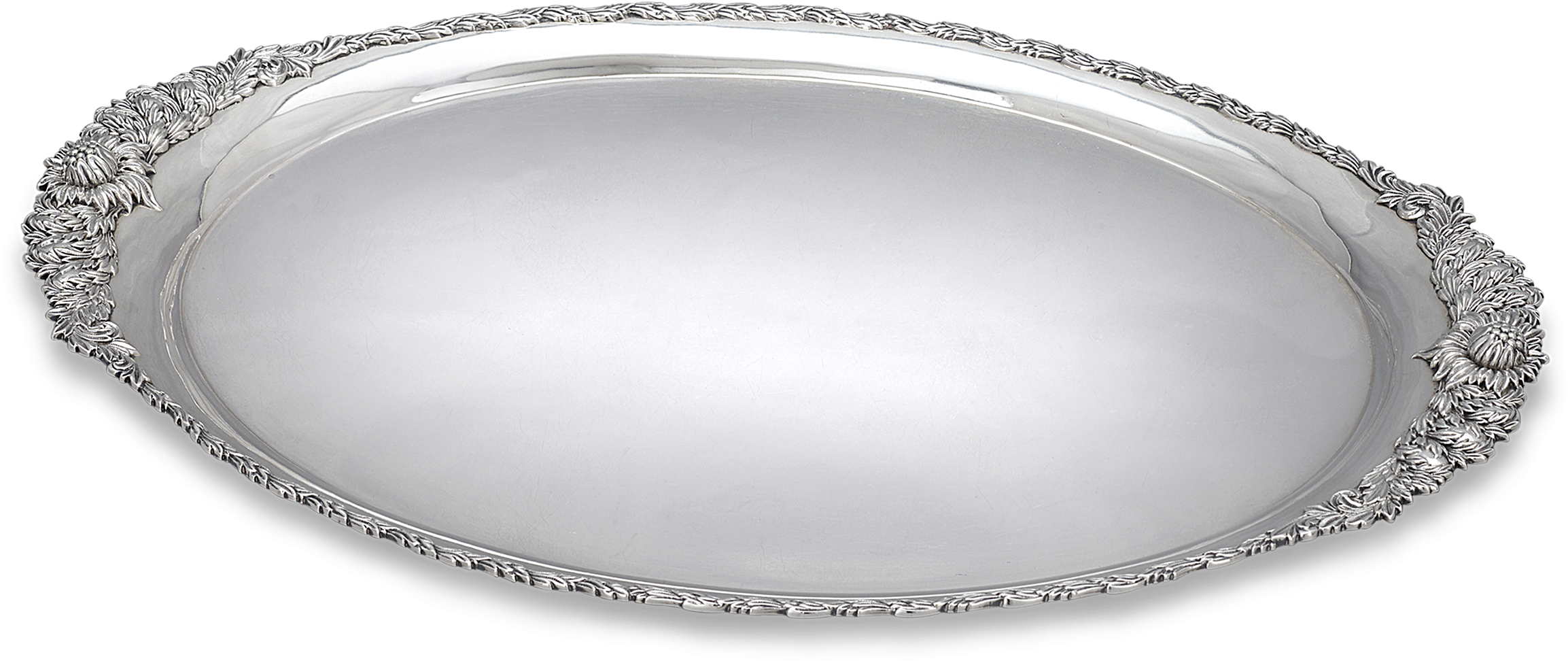 Chrysanthemum Sterling Silver Serving Tray By Tiffany (2500x2000), Png Download