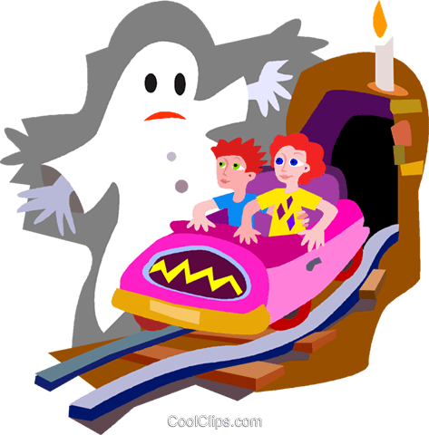 Haunted House Ride - Haunted House Ride Cartoon (473x480), Png Download