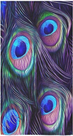 Peacock Feather Bath Towel 30"x56" - Peacock Feather King Duvet (500x500), Png Download