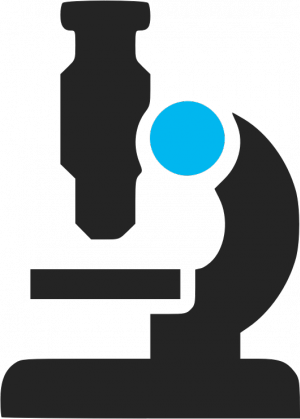 Org-vector Drawing Of Two Color Microscope Icon - Microscope Clipart (300x419), Png Download