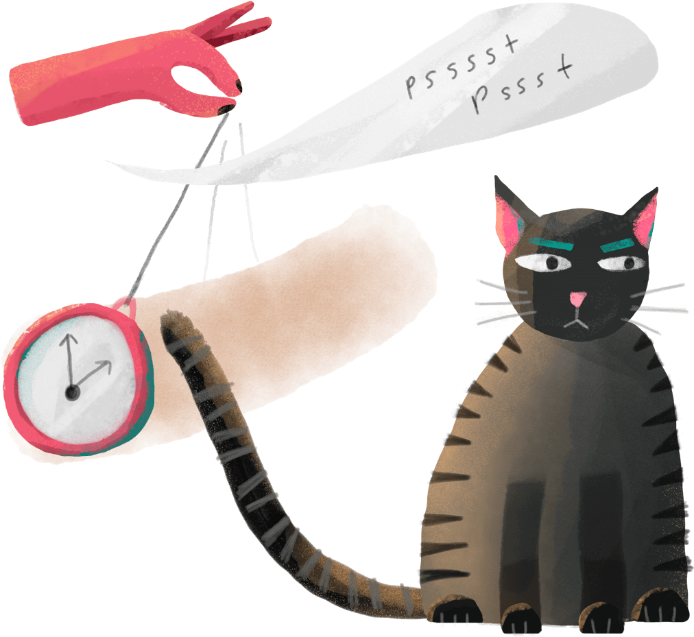 A Project Manager Swinging A Clock In Front Of Cat, - Clock (1024x1150), Png Download