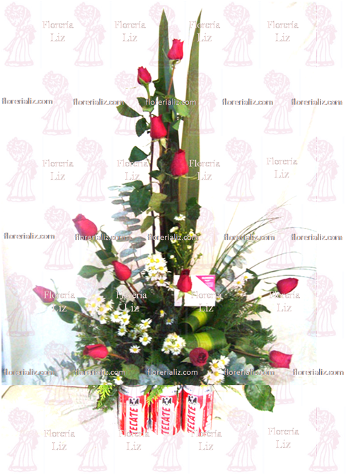 Arreglos Florales Con Cerveza Para Hombres (500x669), Png Download