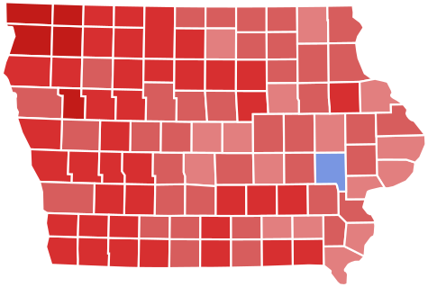 Iowa 2016 Election By County (500x336), Png Download