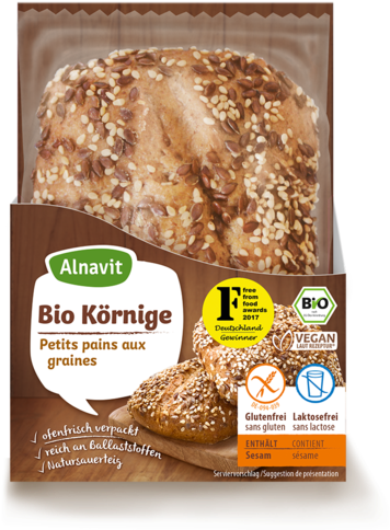 Alnavit Bio Körnige Brötchen (455x506), Png Download