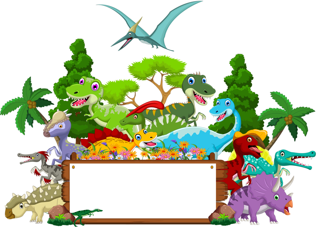 Фото, Автор Elena-soloveika На Яндекс - Dinosaurs Cartoon Sign (1024x732), Png Download