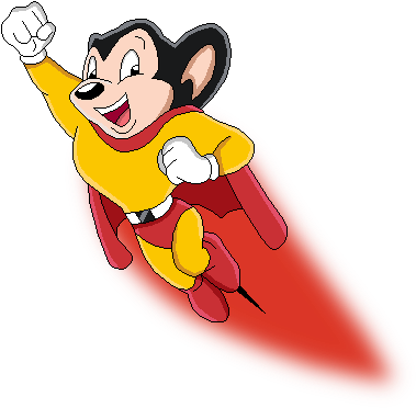 Mighty Mouse Artwork 1 - Cartoons: A Parody [book] (413x424), Png Download