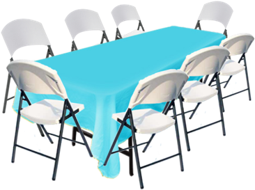 Agregar Manteleria Azul Cielo $50 - Sillas Y Mesas Png (415x390), Png Download