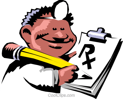 Cartoon Doctor Royalty Free Vector Clip Art Illustration - Doctor Writing Prescription Cartoon (480x388), Png Download