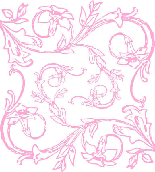 Filigree Flower Clipart - Blue Flower Border Line (540x599), Png Download