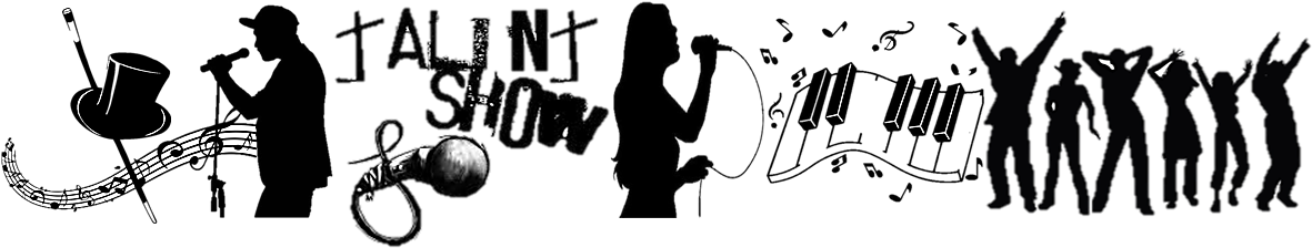 Talent Show Silhouette - Talent Show Black And White (1200x267), Png Download
