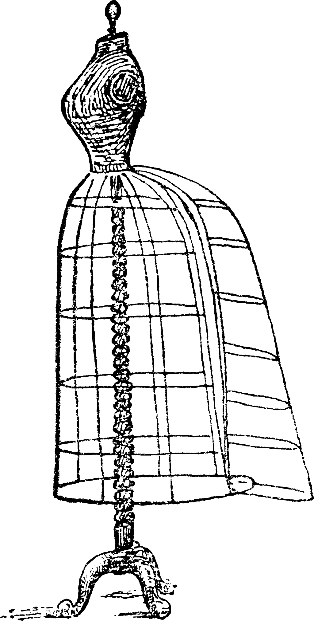 Png Decorativo Transparente Para Costura Preta - Antique Dress Form Vector (1024x2021), Png Download