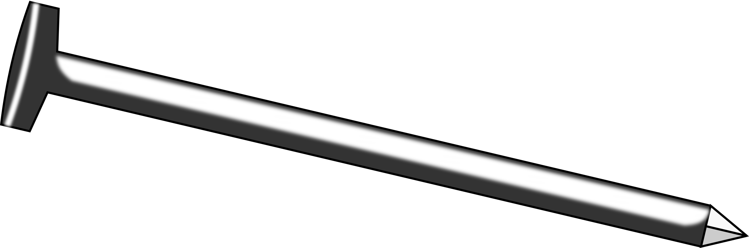 Metal Nail Transparent Images - Iron Nail Clipart (2400x795), Png Download