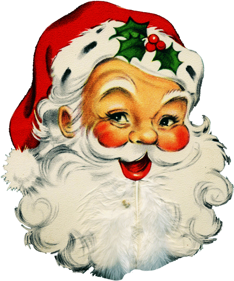 Santa Sticker 509×598 Pixels - Vintage Santa Face Clipart (509x598), Png Download