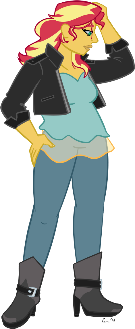Rivalcat, Equestria Girls, Female, Hand On Hip, Human, - Cartoon (650x1250), Png Download