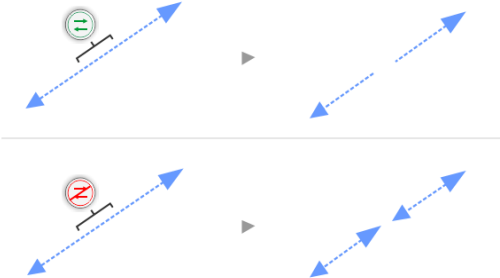 When Splitting Objects That Have Dashed Lines, Arrowheads - Seta Duas Pontas Png (503x300), Png Download