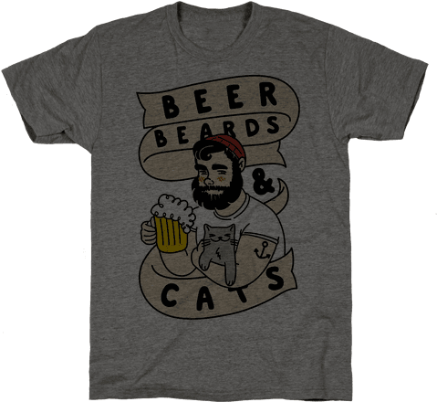 Beer, Beards And Cats Mens T-shirt - Brother May I Have Some Lamp (484x484), Png Download