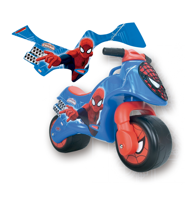 Etiquetas Iml Para Juguetes - Injusa Foot To Floor Motorcycle Learn To Ride Spiderman (640x656), Png Download
