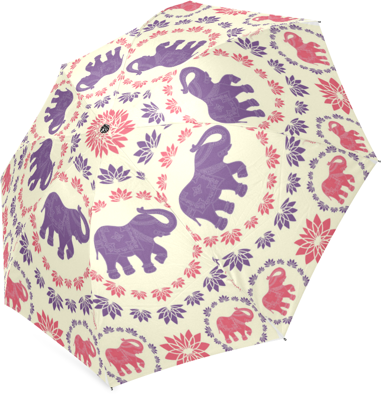 Interestprint Aztec Purple Elephant Lotus Foldable (1000x1000), Png Download